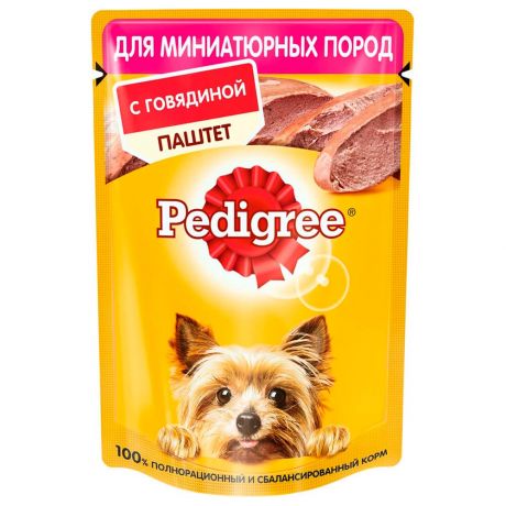Корм для собак Pedigree 85г для миниатюрных пород с говядиной паштет