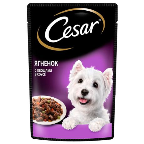Корм для собак Цезарь 85г ягненок с овощами в соусе