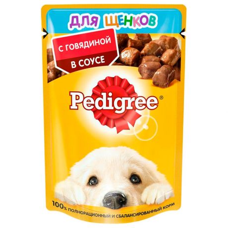 Корм для собак Pedigree 85г для щенков с говядиной в соусе