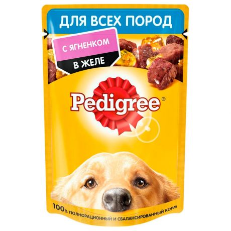Корм для собак Pedigree 85г для всех пород с ягненком в желе