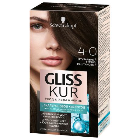 Краска для волос Gliss Kur 4-0 темно-каштановый