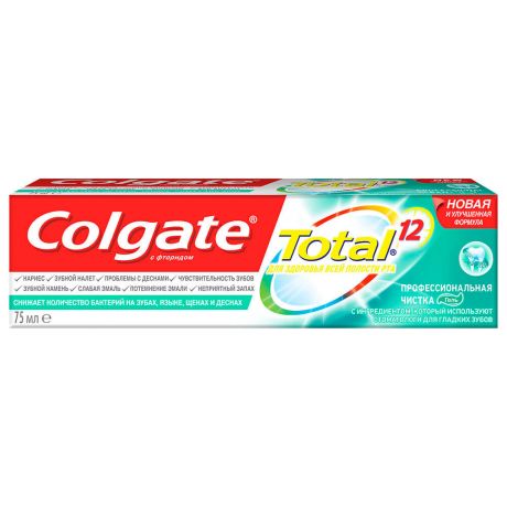 Зубная паста Colgate 75мл тотал профессиональная чистка гель