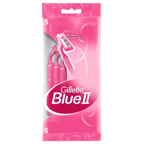 Станок Gillette Blue II 5шт одноразовый для женщин