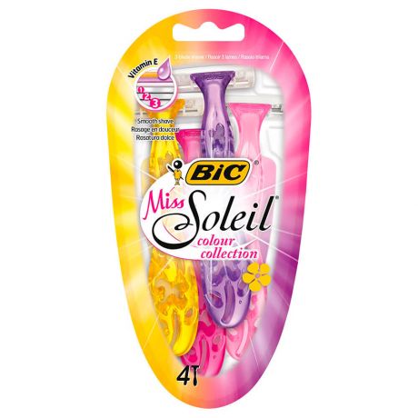 Станок Bic Miss Soleil 4шт женский одноразовый колор