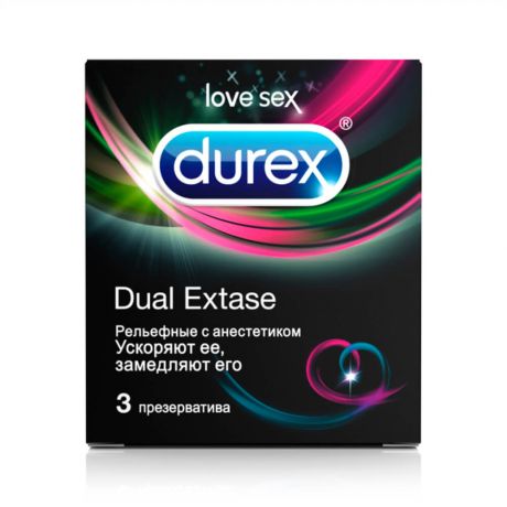 Презервативы Durex 3шт рельефные с анестетиком