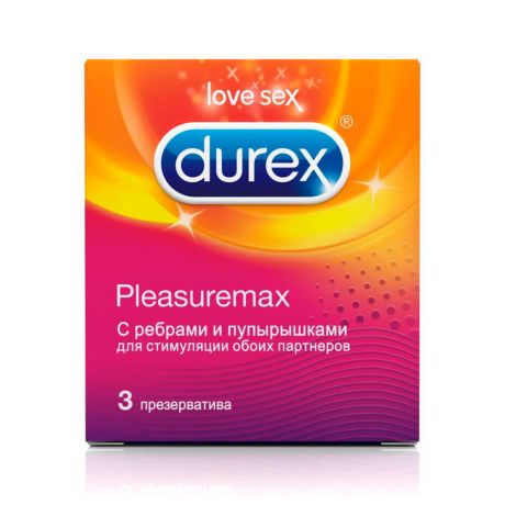 Презервативы Durex 3шт с ребрами и пупырышками
