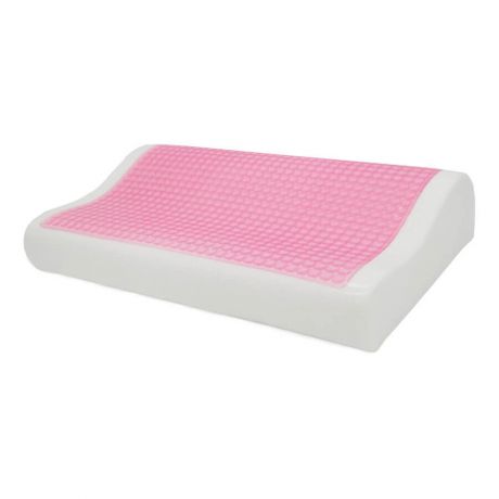 Подушка c гелевой накладкой охлаждающаяя Save&Soft 50х30х10/7см розовая