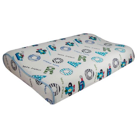 Подушка детская Save&Soft для сна голубой 40*26*7/5 от 4-х лет сумка из нетканного материала