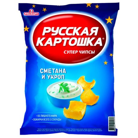 Чипсы Русская картошка 150г сметана и укроп