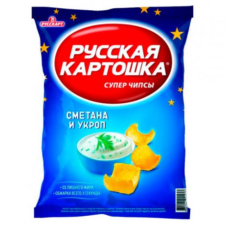 Чипсы Русская картошка 50г сметана и укроп