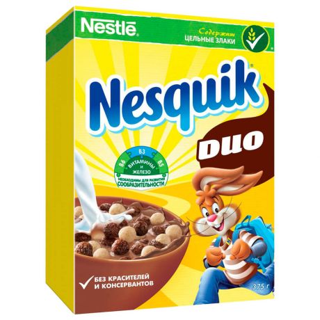 Готовый завтрак Nesquik дуо 375г кор. Nestle