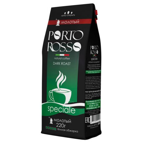 Кофе Porto Rosso 220г Speciale молотый м/у