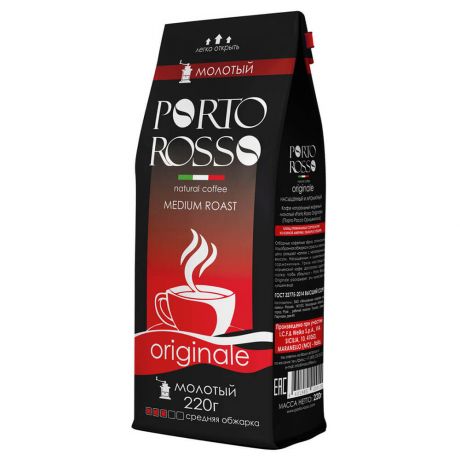 Кофе Porto Rosso 220г Original молотый м/у
