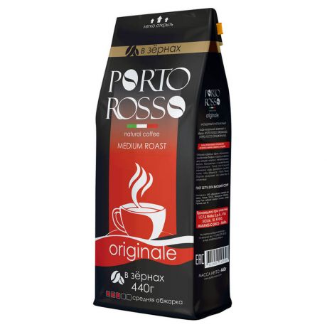 Кофе Porto Rosso 440г Original зерно м/у