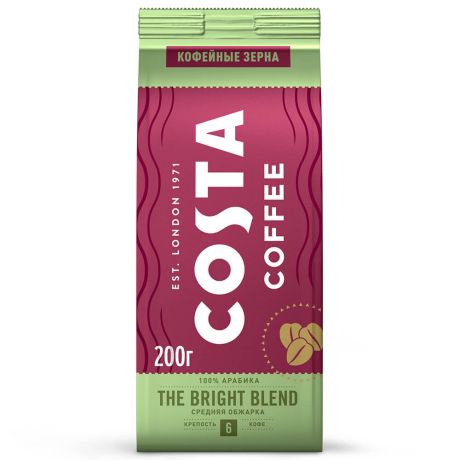 Кофе Costa 200г Bright blend зерно