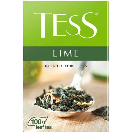 Чай зеленый Tess Lime с цедрой лимона 100г
