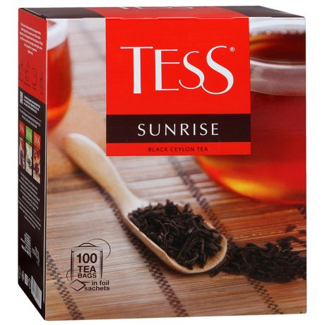 Чай TESS 100пак*1,8г санрайз черный