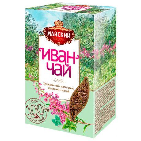 Чайный напиток Майский 75г иван-чай с зелёным чаем,мелисой и мятой