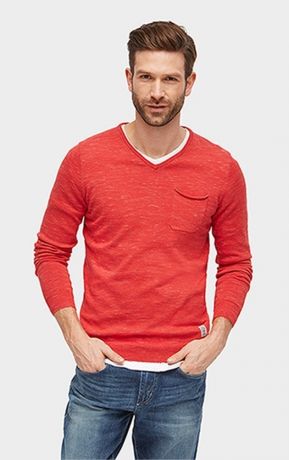 свитер Tom Tailor / муж / light red melange / 60 % Хлопок, 40 % Полиэстер / L