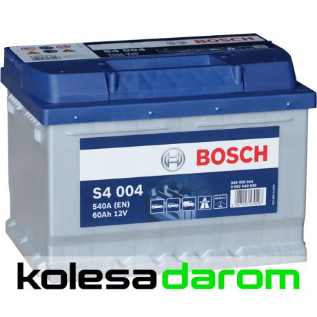 Bosch Аккумулятор легковой "BOSCH" S40 040 S4 (60Ач о/п) низкая 560 409 054