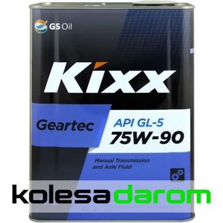 Kixx Трансмиссионное масло для автомобиля Kixx Geartec GL-5 75w90 4л