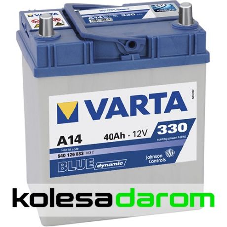 Varta Аккумулятор легковой "VARTA" Blue Dn. A14 (40Ач о/п) яп.кл. B19L 540 126 033