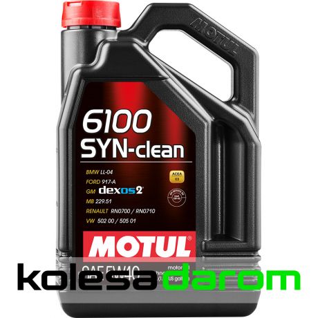 Motul Моторное масло для автомобиля Motul 6100 SYN-CLEAN 5W40 4 л