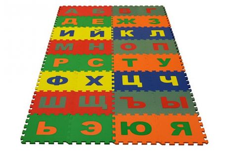 Игровые коврики Eco Cover мягкий пол Алфавит Русский 25x25 см (32 детали)
