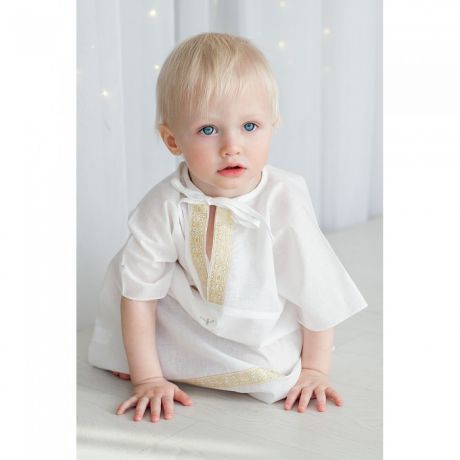 Крестильная одежда Pituso Комплект для крещения мальчика (рубашка, пеленка, мешочек) 692P