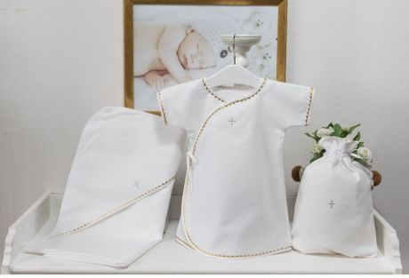 Крестильная одежда Pituso Комплект для крещения мальчика (рубашка, пеленка, мешочек)