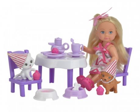 Куклы и одежда для кукол Simba Кукла Еви с набором День рождения питомцев 12 см