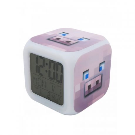 Часы Pixel Crew будильник Baby pig Поросенок с подсветкой