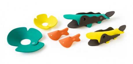 Игрушки для ванны Quut Мягкий 3D конструктор для игры в ванне Река с крокодилами (6 элементов)