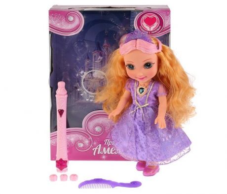 Куклы и одежда для кукол Карапуз Кукла Принцесса Амелия с набором для окрашивания волос 36 см