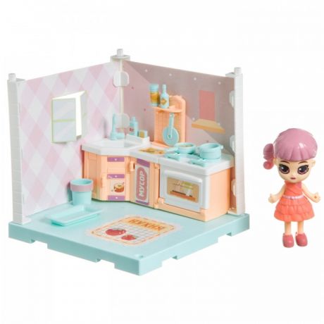 Кукольные домики и мебель Bondibon Игровой набор Мебель Кукольный уголок Кухня и куколка Oly