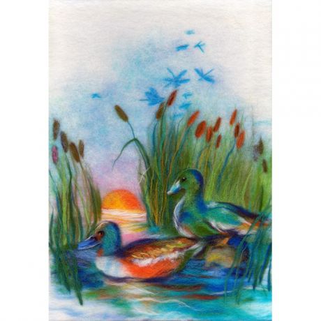 Картины своими руками Woolla Набор для валяния Утки на озере