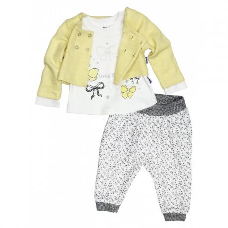 Комплекты детской одежды Mini World Комплект для девочки (жакет, лонгслив, брюки) MW15266