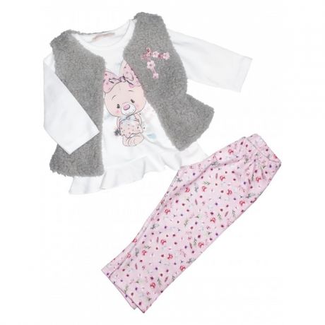 Комплекты детской одежды Baby Rose Комплект для девочки жилет, лонгслив и леггинсы 7575