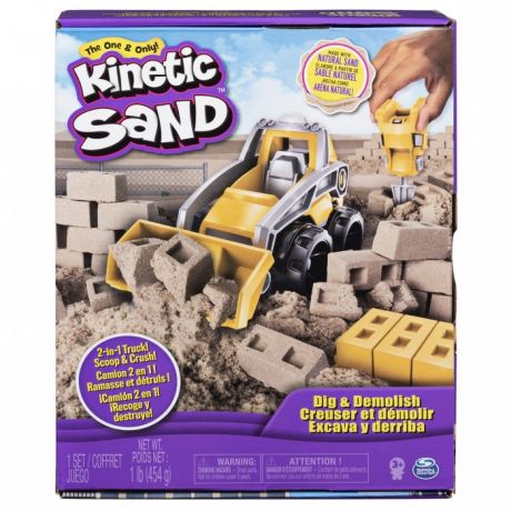 Кинетический песок Kinetic Sand Набор для лепки Кинетический песок Бульдозер