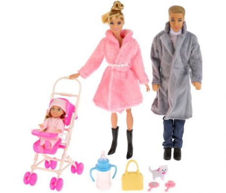 Куклы и одежда для кукол Карапуз Набор кукол София с семьей в зимней одежде 29 см