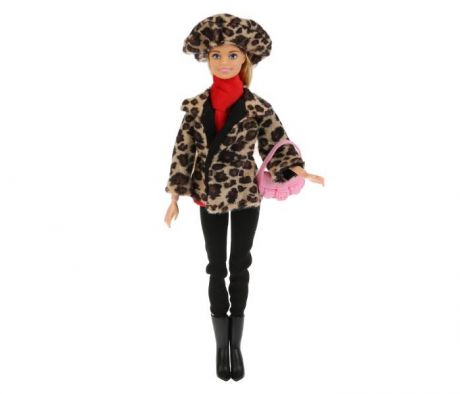 Куклы и одежда для кукол Карапуз Кукла София в леопардовом пальто и шапке 29 см