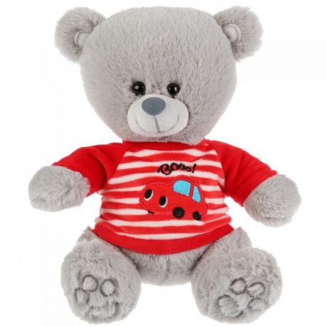 Мягкие игрушки Мульти-пульти Медведь в футболочке с машинкой 22 см