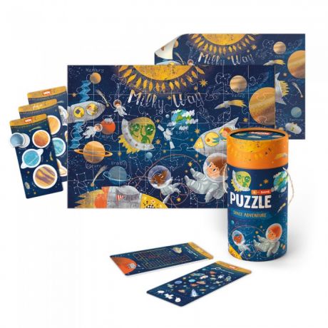 Пазлы Mon Игровой набор Космическое приключение: пазл и карточки с заданиями