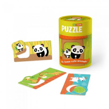 Пазлы Mon Игровой набор Зоология для малышей Хвостатые друзья: пазлы и карточки с заданиями
