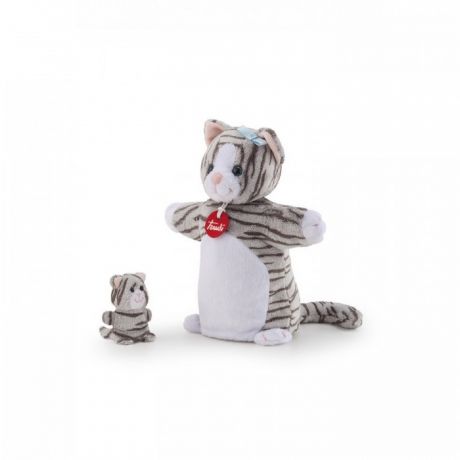 Ролевые игры Trudi Мягкая игрушка на руку Полосатая кошка с котенком 23x23x8 см