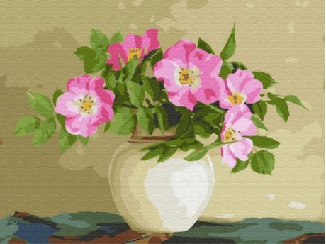 Картины по номерам Molly Картина по номерам с цветной схемой на холсте Цветы шиповника 40х30 см