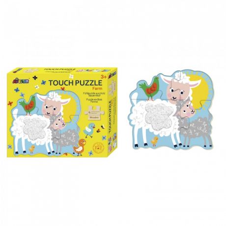 Деревянные игрушки Avenir Пазл для малышей с текстурными вставками Животные фермы