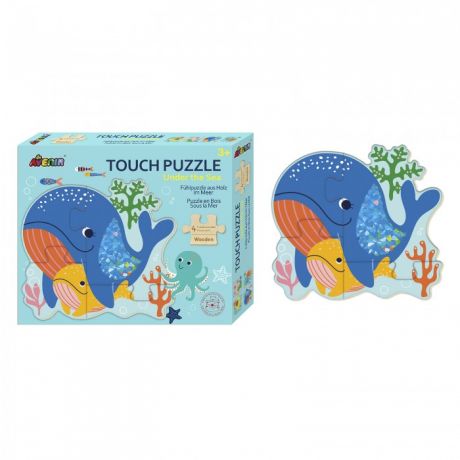Деревянные игрушки Avenir Пазл для малышей с текстурными вставками Морские животные