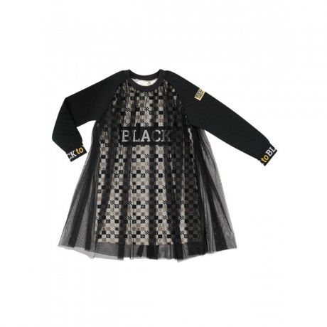 Платья и сарафаны Lucky Child Платье для девочки Черное и белое 107-62ф