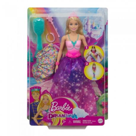 Куклы и одежда для кукол Barbie Кукла 2-в-1 Принцесса